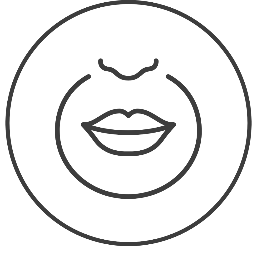 Enhances upper lip shape and curve